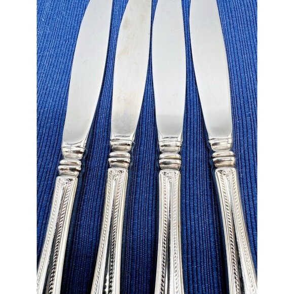 Oneida SHERATON Dinner Knife Glossy USA Stainless Flatware 9.25" Lot of 4 - Picture 3 of 6